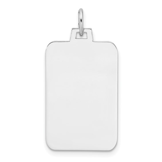 SS/GP Eng. Rect. Polish Front/Satin Back Disc Charm