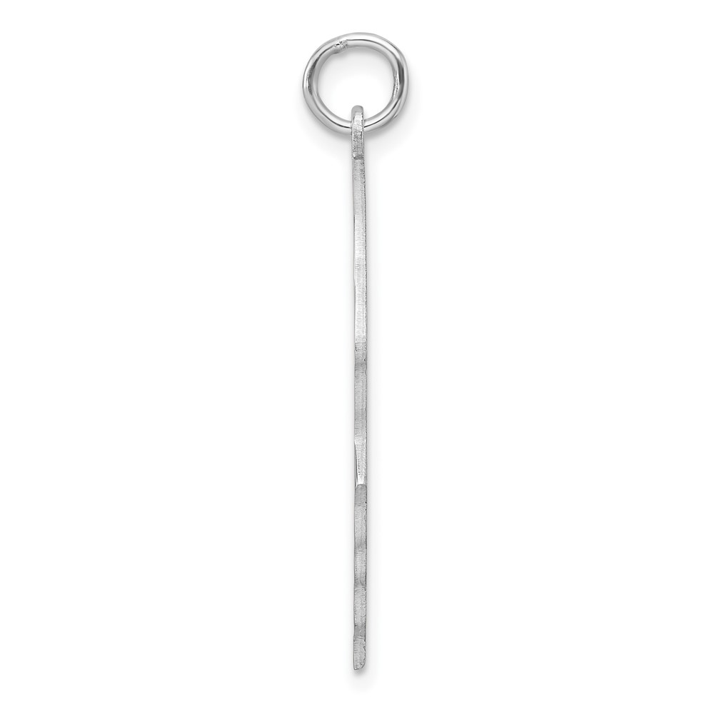 Sterl Silver Rh-plt Engraveable Boy Polished Front/Satin Back Disc Charm (QM563/27)