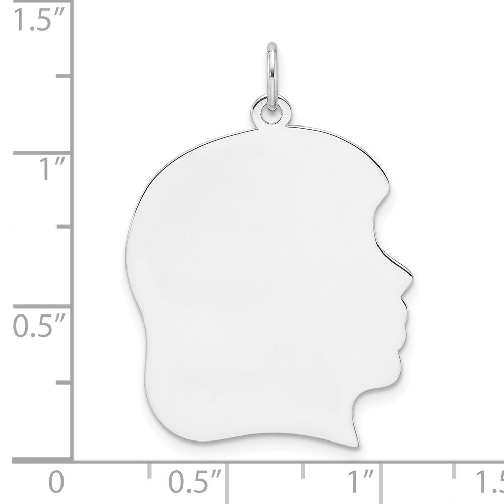 Sterling Silver Rh-plt Engraveable Girl Disc Charm Polish on Front/Back (QM564/50P)