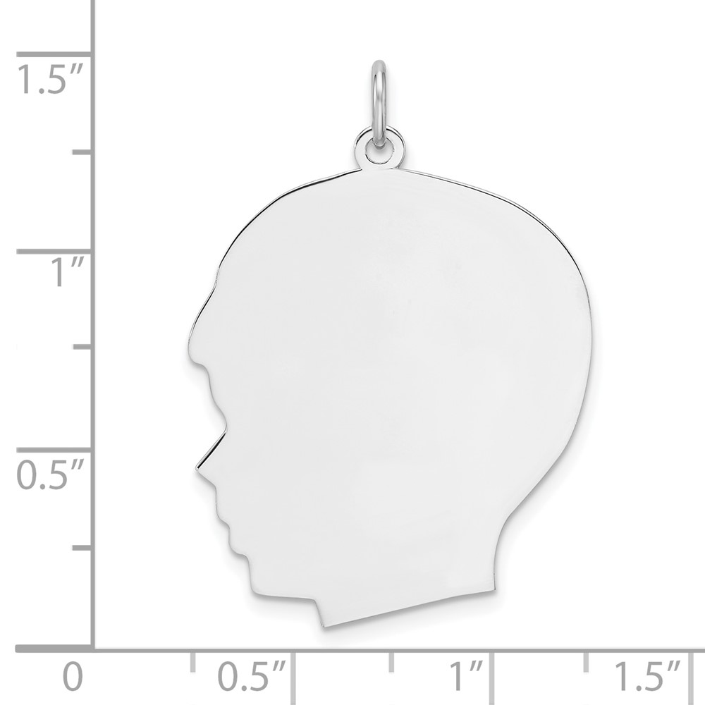 Sterling Silver Rhod-plate Eng. Boy Polished Front & Back Disc Charm (QM565/50P)