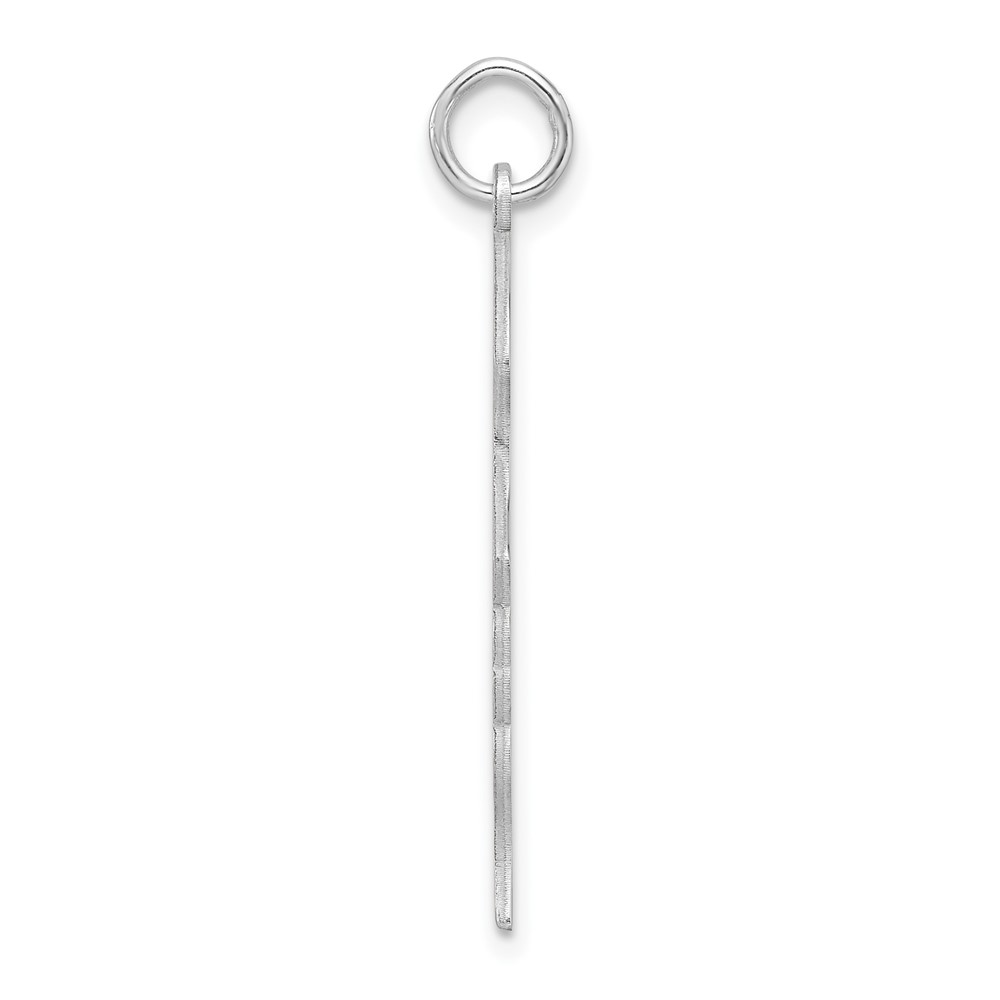 Sterling Silver Rhod-plate Eng. Girl Polished Front/Satin Back Disc Charm (QM566/27)