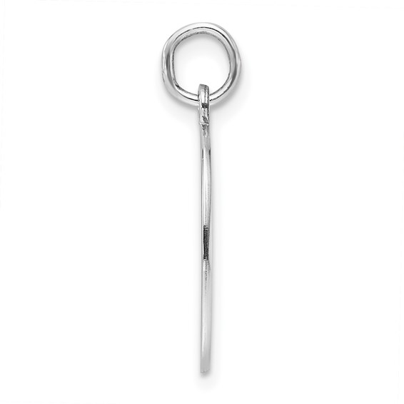 Sterl Silver Rh-plt Engraveable Oval Polished Front/Satin Back Disc Charm