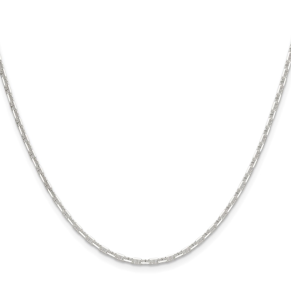 Sterling Silver Polished and D/C 2mm Mariner Link Chain (QMA060-18)