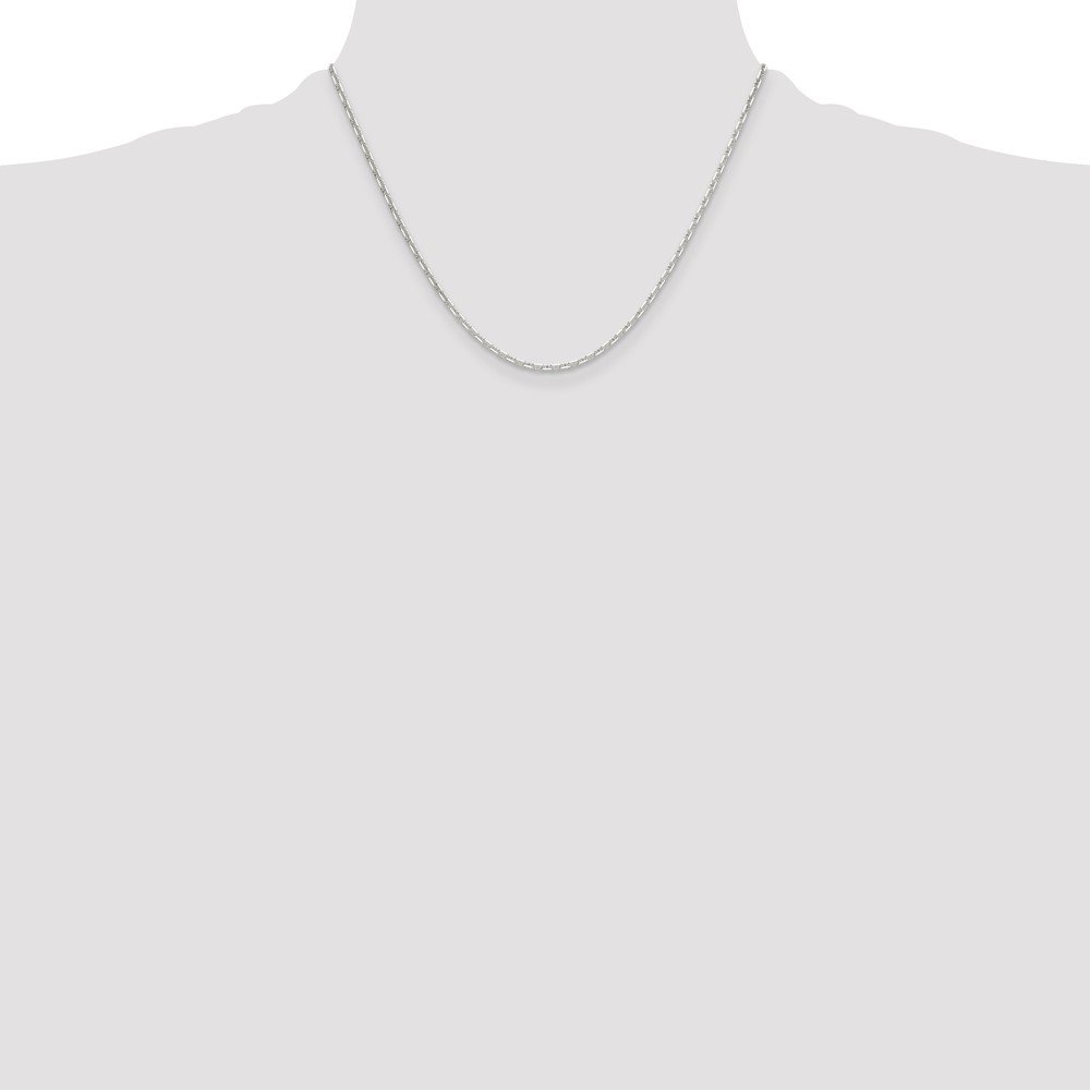 Sterling Silver Polished and D/C 2mm Mariner Link Chain (QMA060-18)