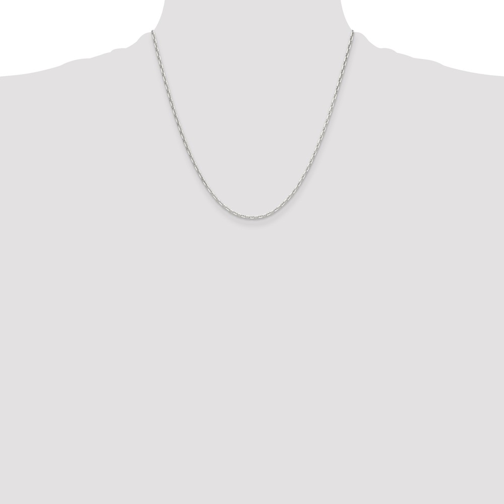 Sterling Silver Polished and D/C 2mm Mariner Link Chain (QMA060-20)