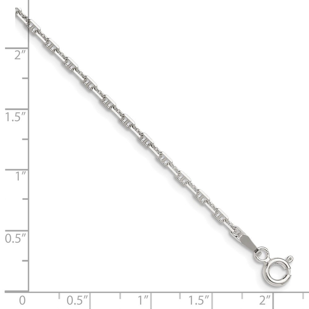 Sterling Silver Polished and D/C 2mm Mariner Link Chain (QMA060-9)