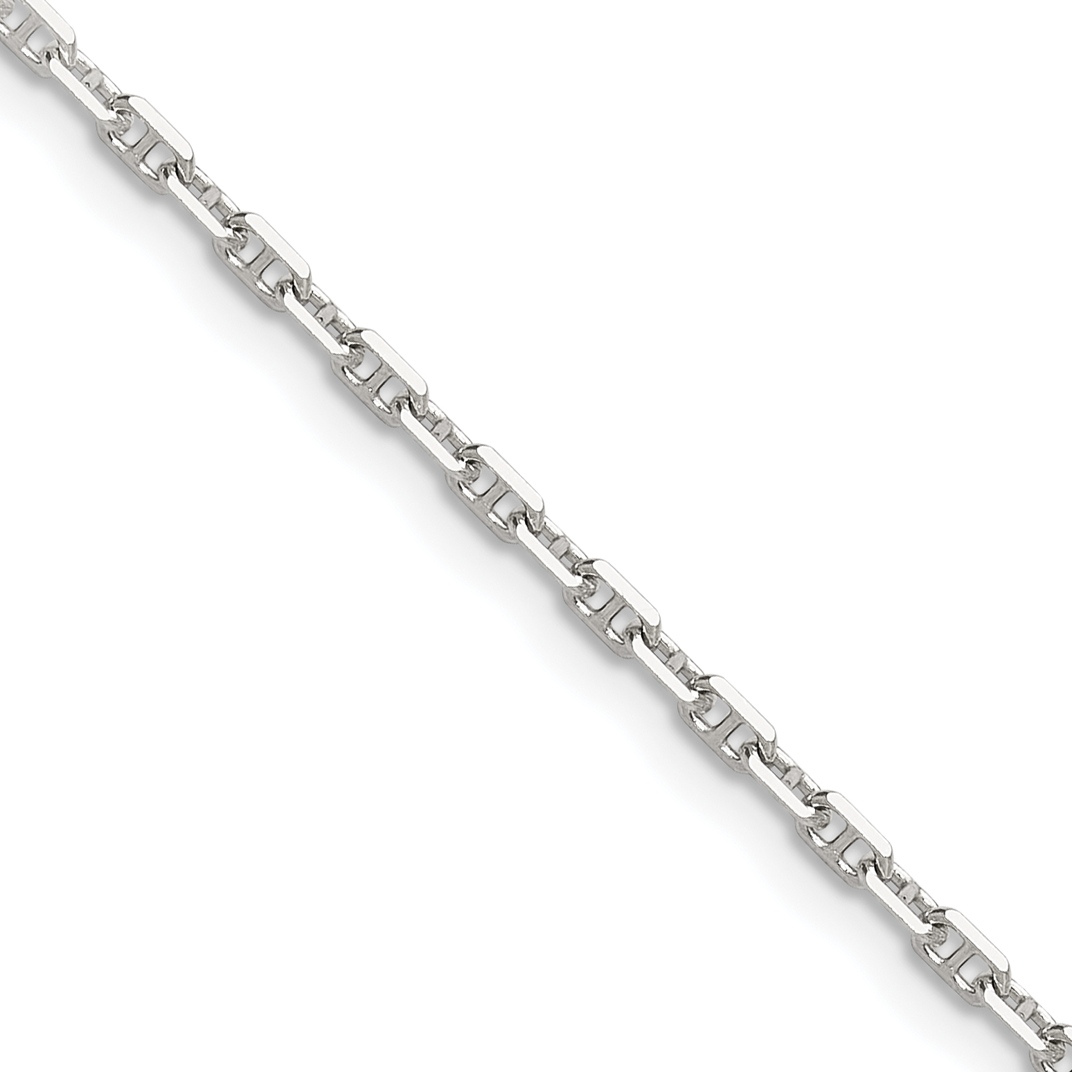 Sterling Silver Polished and D/C 2mm Mariner Link Chain (QMA060-16)