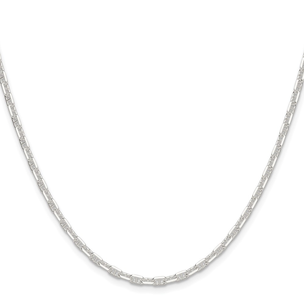 Sterling Silver Polished and D/C 3mm Mariner Link Chain (QMA080-20)