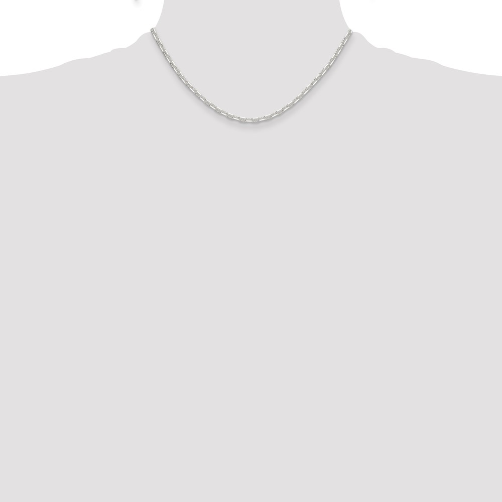 Sterling Silver Polished and D/C 3mm Mariner Link Chain (QMA080-16)