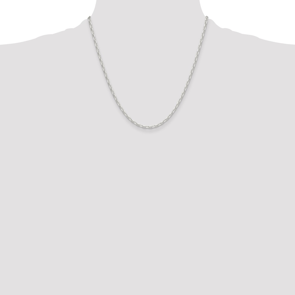 Sterling Silver Polished and D/C 3mm Mariner Link Chain (QMA080-20)