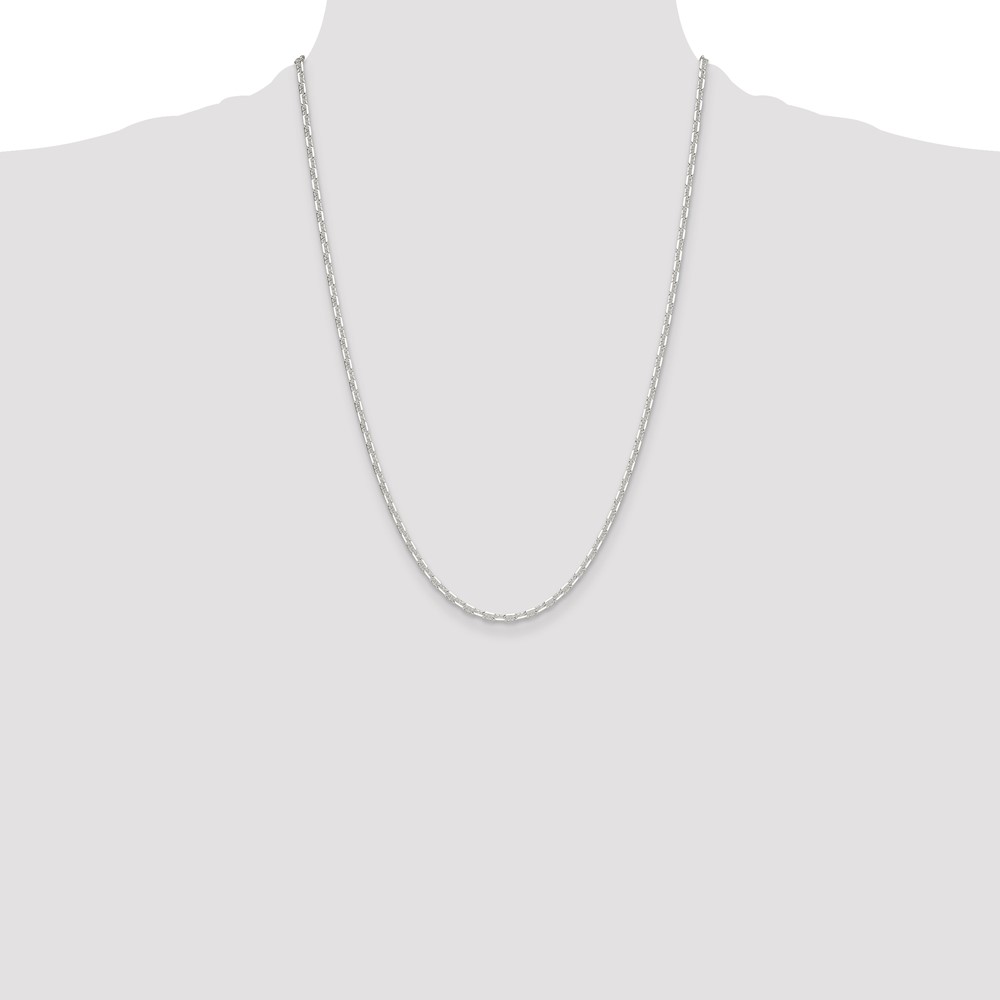 Sterling Silver Polished and D/C 3mm Mariner Link Chain (QMA080-24)