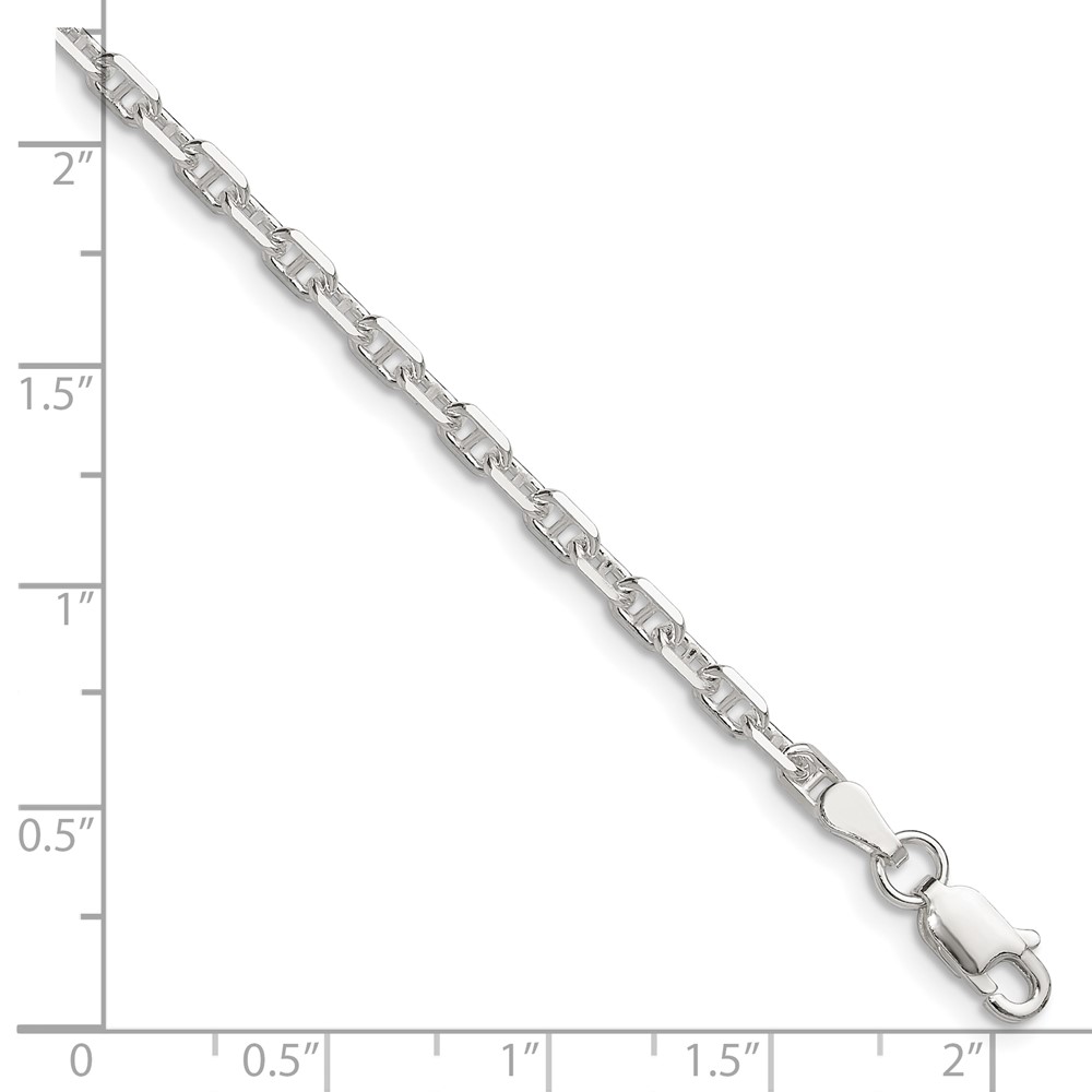 Sterling Silver Polished and D/C 3mm Mariner Link Chain (QMA080-8)
