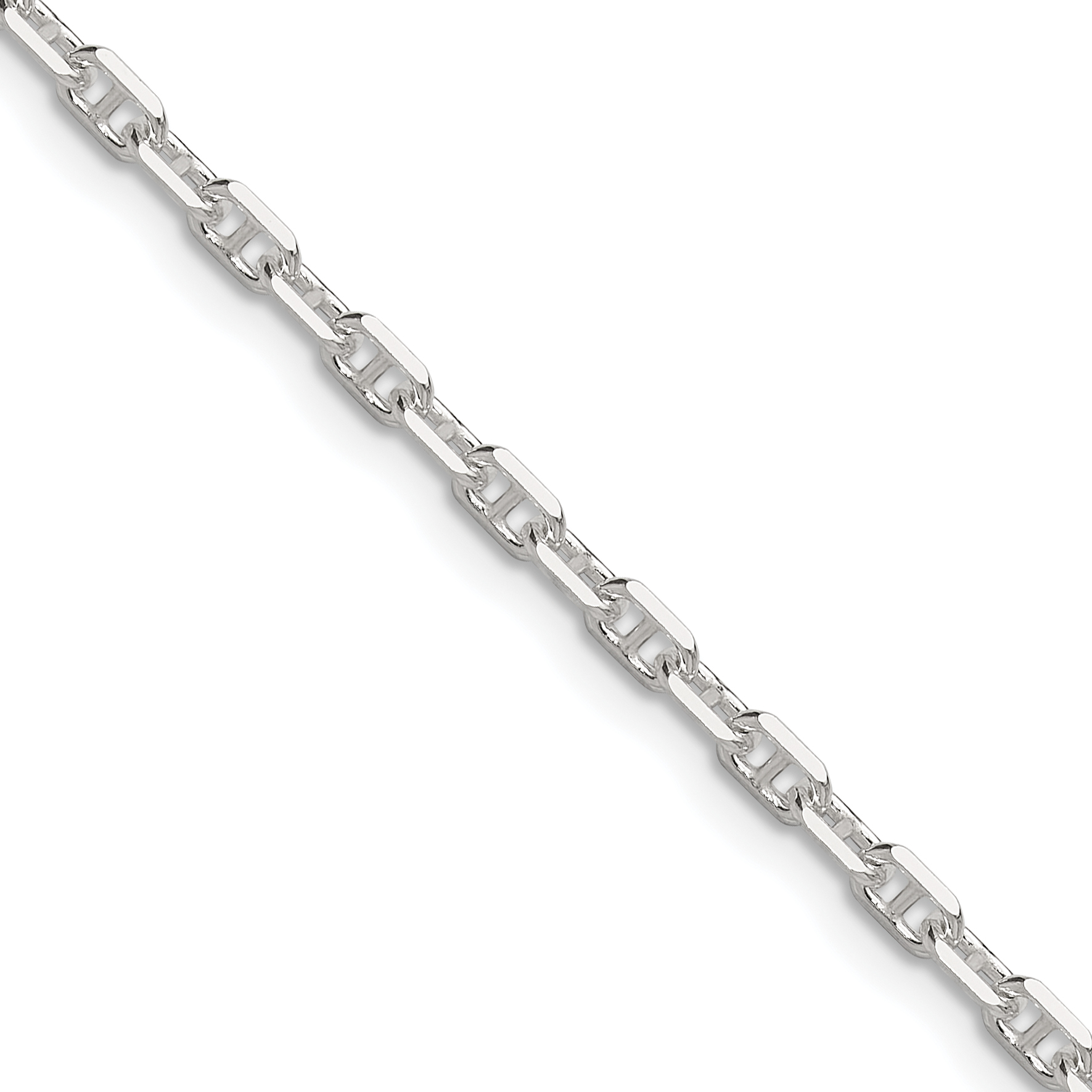Sterling Silver Polished and D/C 3mm Mariner Link Chain (QMA080-18)