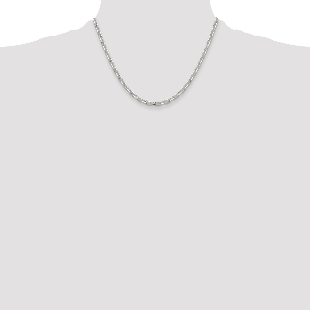 Sterling Silver Polished and D/C 3.75mm Mariner Link Chain (QMA100-18)