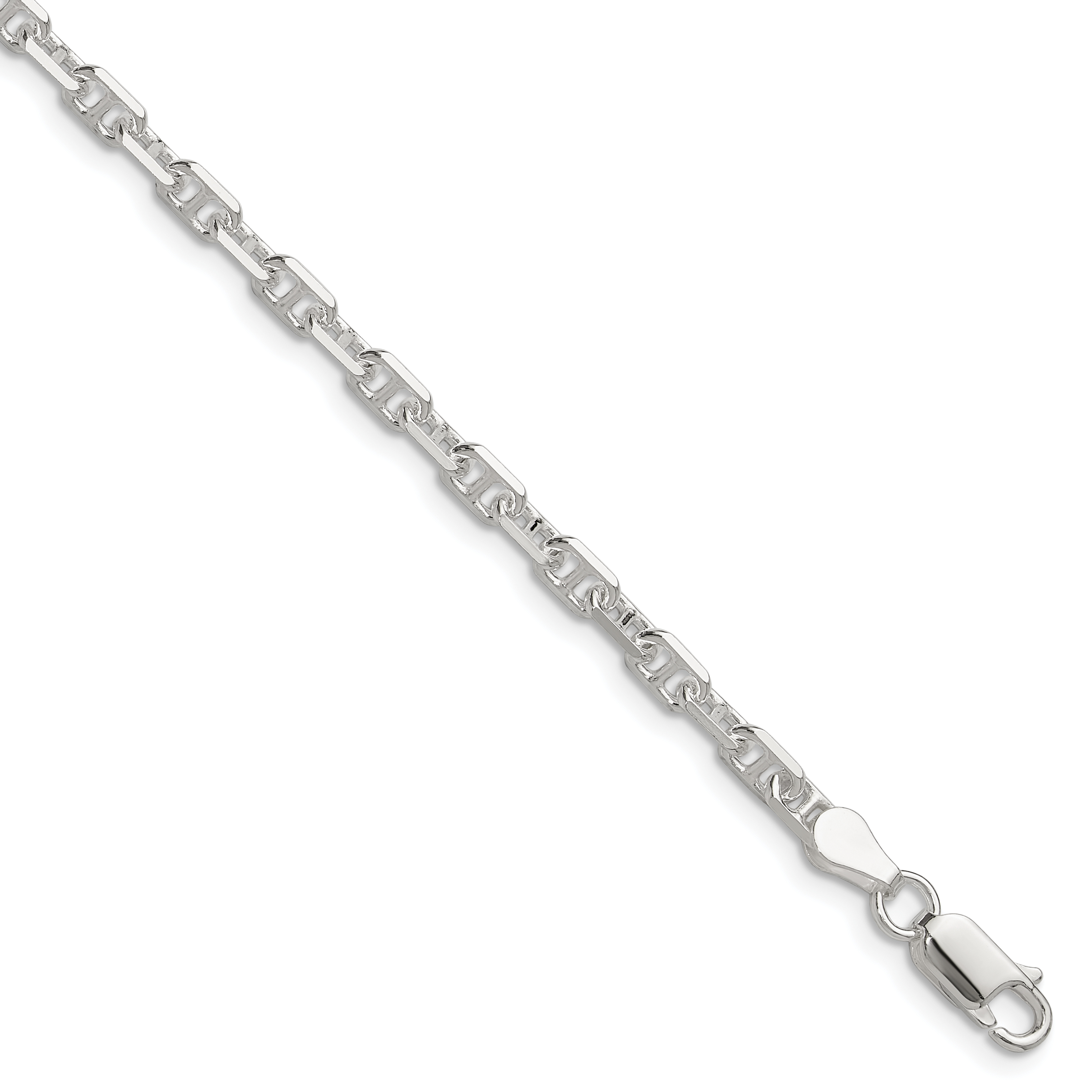 Sterling Silver Polished and D/C 3.75mm Mariner Link Chain (QMA100-7)