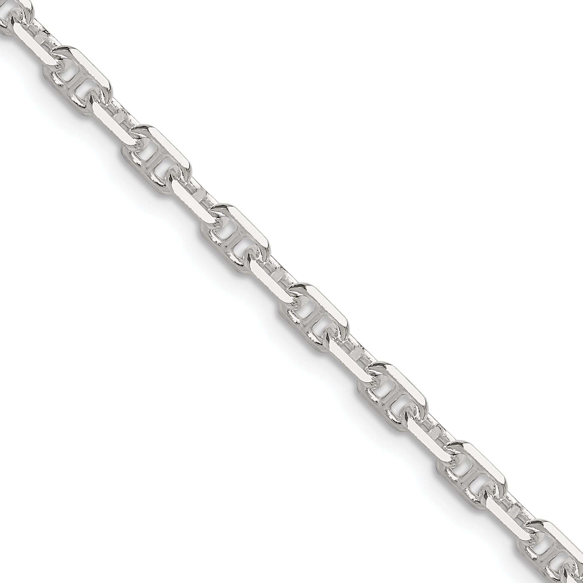 Sterling Silver Polished and D/C 3.75mm Mariner Link Chain (QMA100-18)