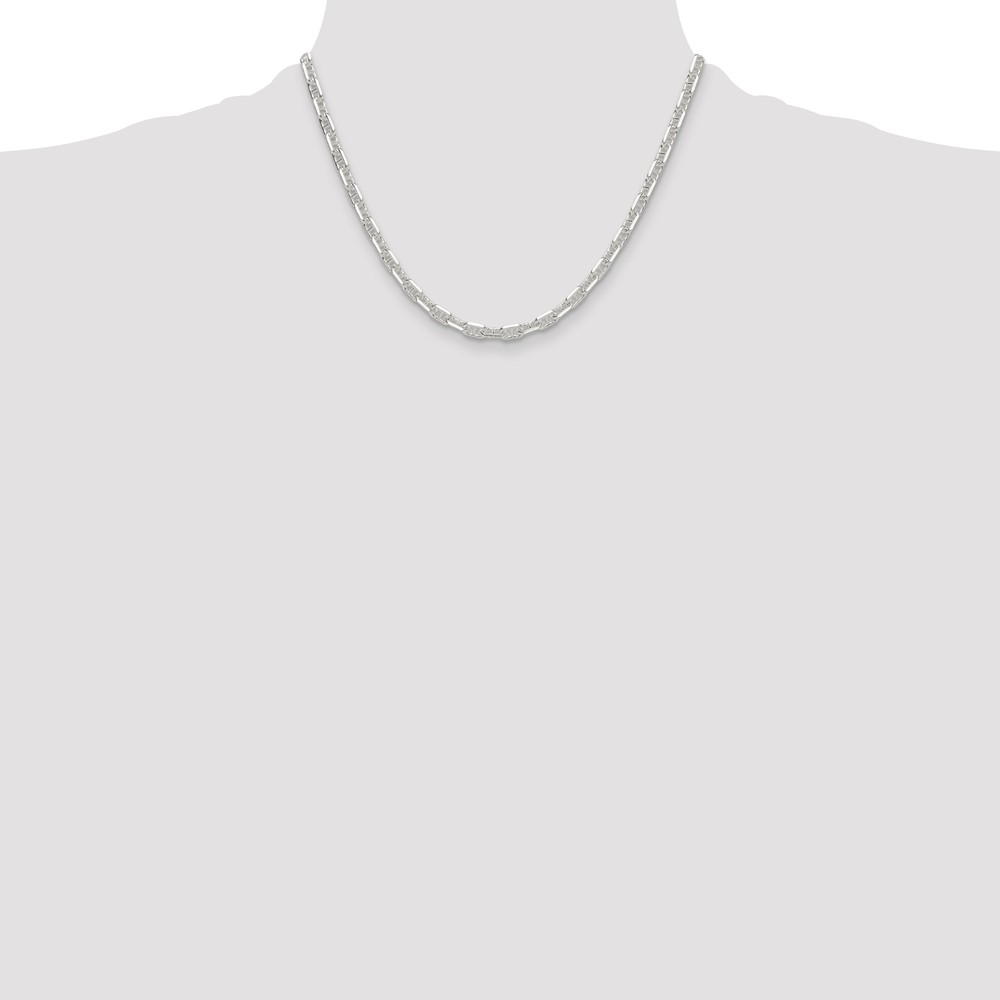 Sterling Silver Polished and D/C 4.75mm Mariner Link Chain (QMA120-18)