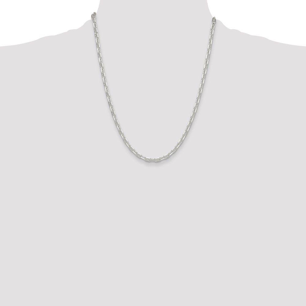 Sterling Silver Polished and D/C 4.75mm Mariner Link Chain (QMA120-22)