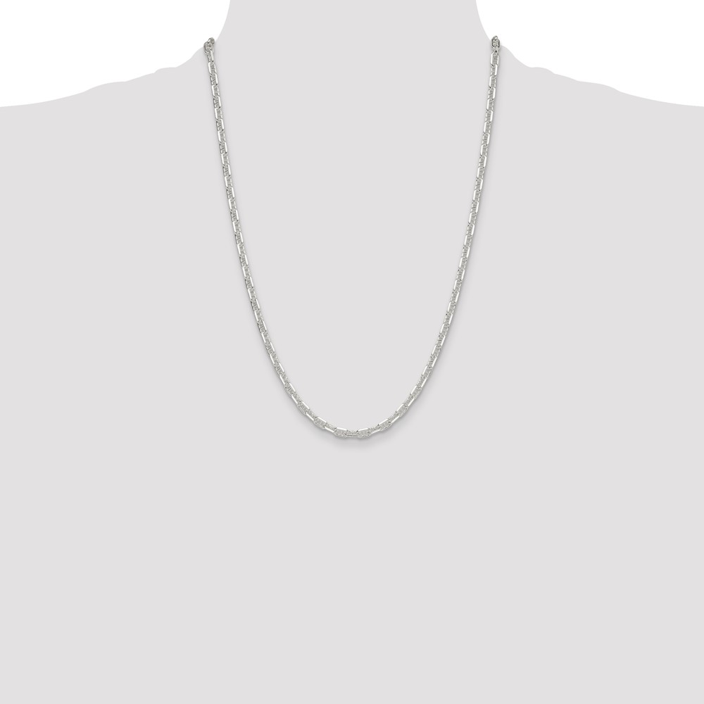 Sterling Silver Polished and D/C 4.75mm Mariner Link Chain (QMA120-24)