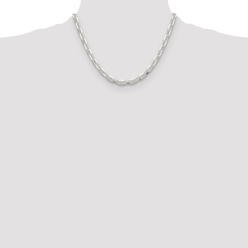 Sterling Silver Polished and D/C 5.5mm Mariner Link Chain (QMA150-18)