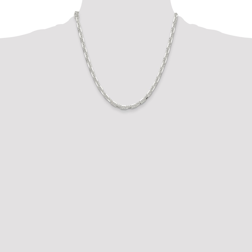 Sterling Silver Polished and D/C 5.5mm Mariner Link Chain (QMA150-20)