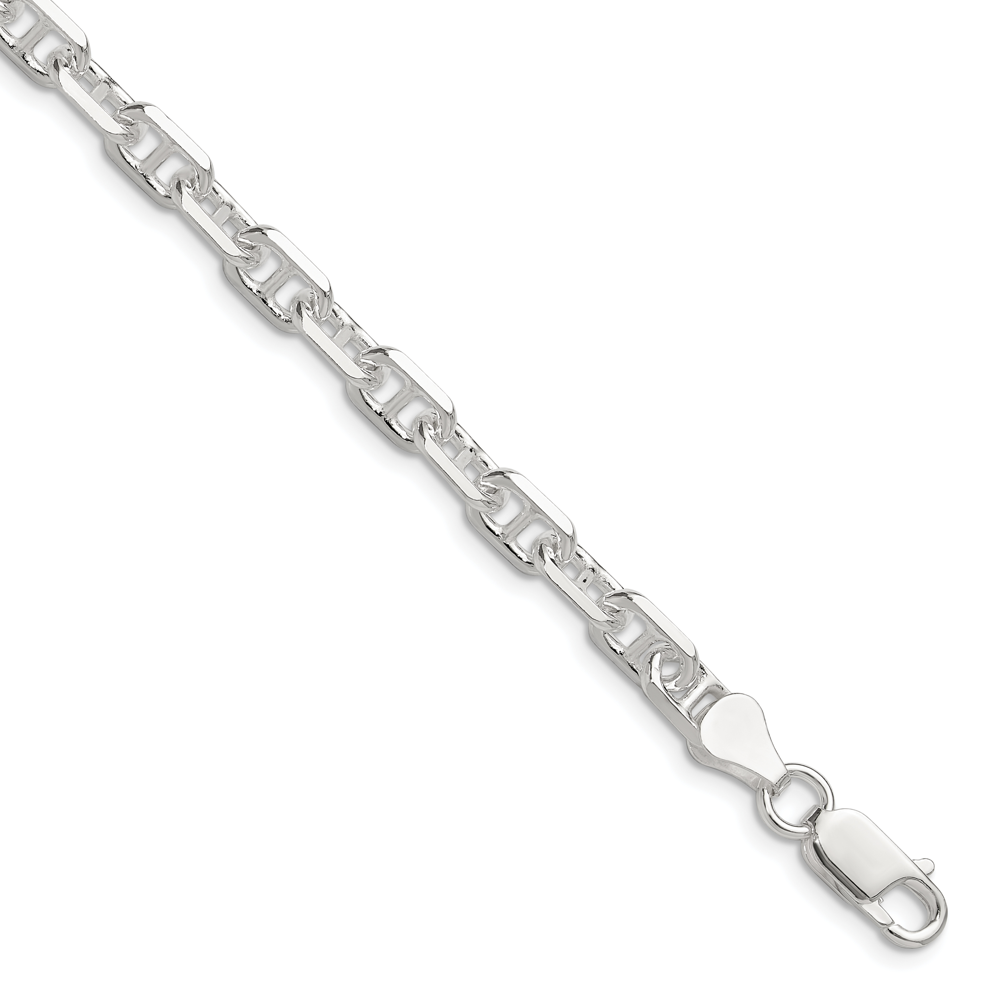 Sterling Silver Polished and D/C 5.5mm Mariner Link Chain (QMA150-8)