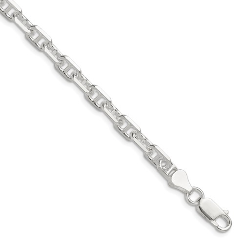 Sterling Silver Polished and D/C 5.5mm Mariner Link Chain