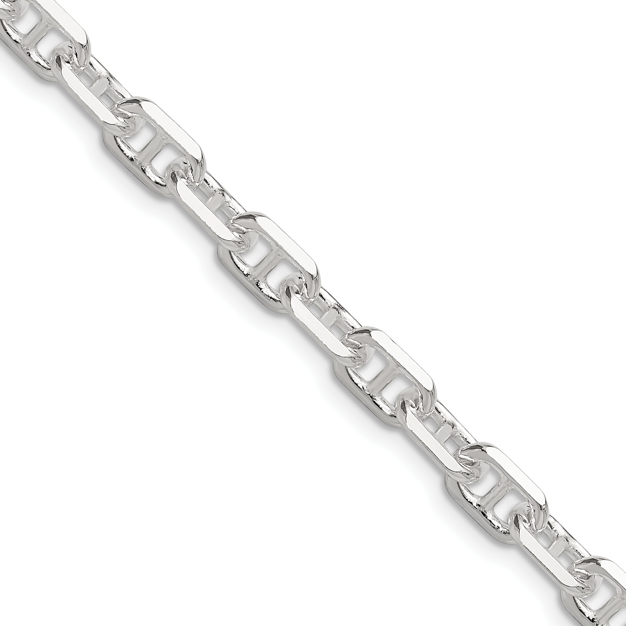Sterling Silver Polished and D/C 5.5mm Mariner Link Chain (QMA150-18)