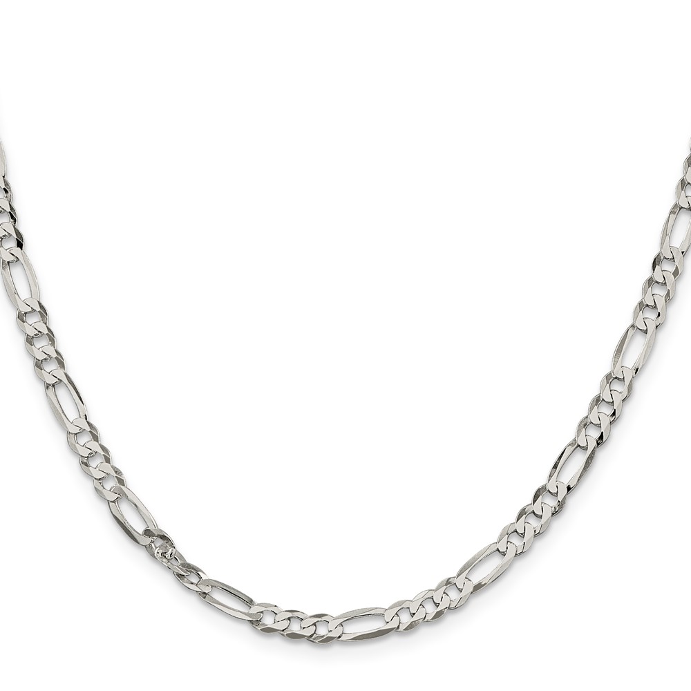 Sterling Silver 4.5mm Lightweight Flat Figaro Chain (QMB120-20)