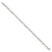 Sterling Silver 4.5mm Lightweight Flat Figaro Chain view 2