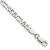 Sterling Silver 4.5mm Lightweight Flat Figaro Chain view 1