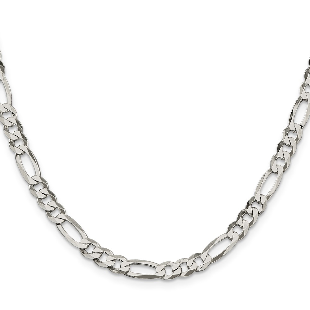 Sterling Silver 5.5mm Lightweight Flat Figaro Chain (QMB150-18)