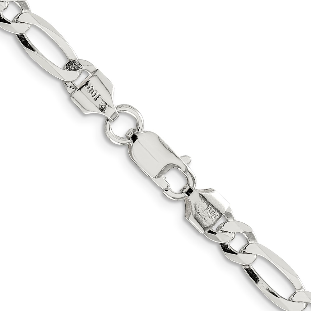 Sterling Silver 5.5mm Lightweight Flat Figaro Chain (QMB150-18)