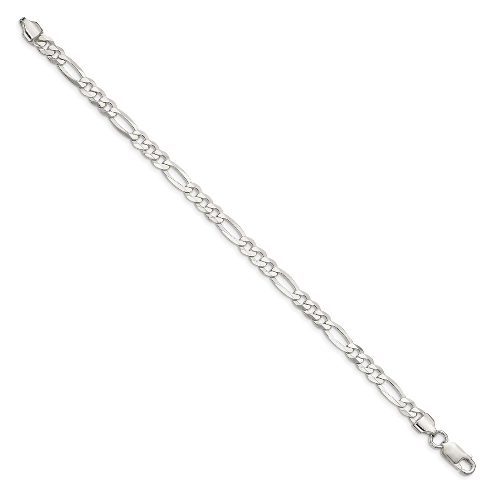 Sterling Silver 5.5mm Lightweight Flat Figaro Chain (QMB150-9)