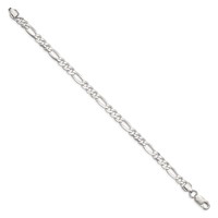 Sterling Silver 5.5mm Lightweight Flat Figaro Chain view 2