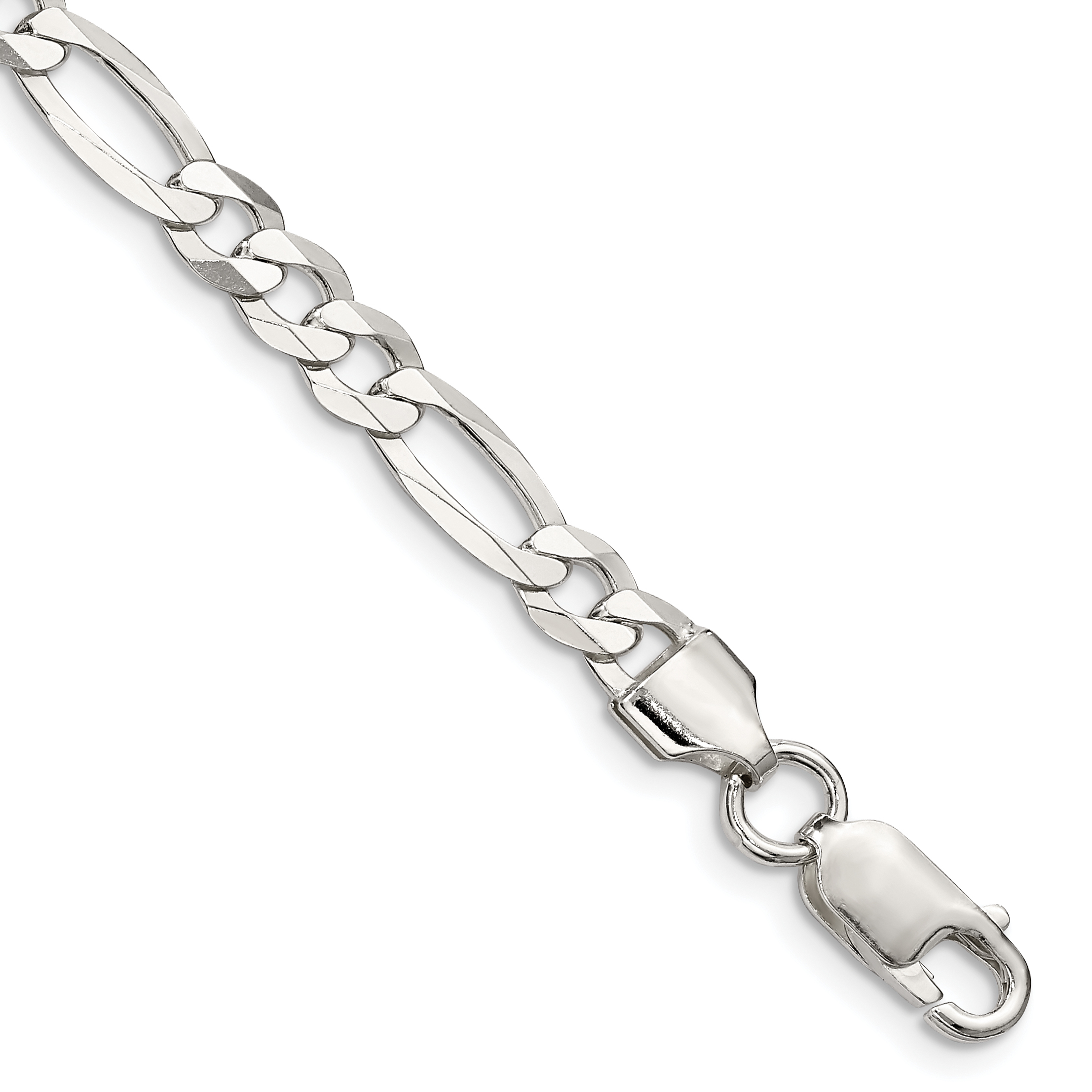 Sterling Silver 5.5mm Lightweight Flat Figaro Chain (QMB150-7)