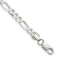 Sterling Silver 5.5mm Lightweight Flat Figaro Chain view 1
