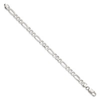 Sterling Silver 7.0mm Lightweight Flat Figaro Chain view 2