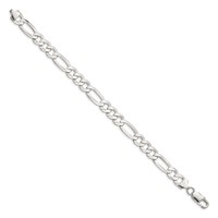 Sterling Silver 8.5mm Lightweight Flat Figaro Chain view 2