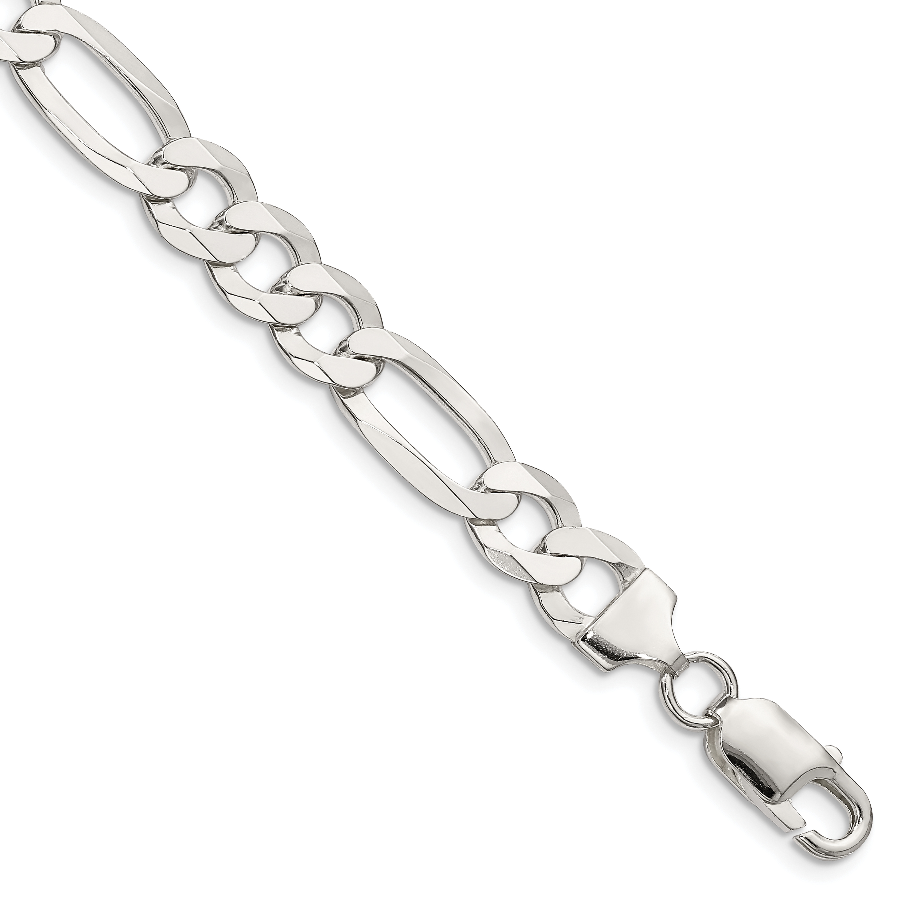 Sterling Silver 8.5mm Lightweight Flat Figaro Chain (QMB220-7)