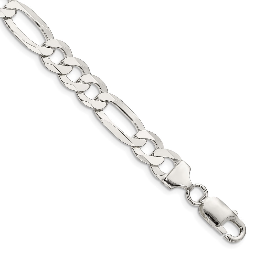 Sterling Silver 8.5mm Lightweight Flat Figaro Chain (QMB220-7)