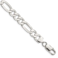 Sterling Silver 8.5mm Lightweight Flat Figaro Chain view 1