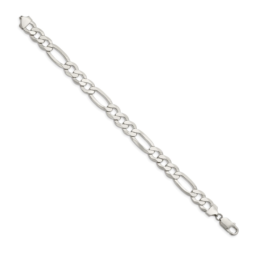 Sterling Silver 9.7mm Lightweight Flat Figaro Chain (QMB250-8)