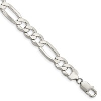 Sterling Silver 9.7mm Lightweight Flat Figaro Chain view 1