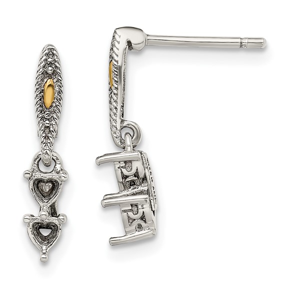 Sterling Silver and 14k Birthstone Mother's Earring