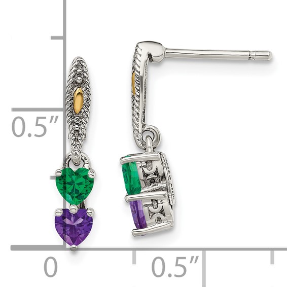 Sterling Silver and 14k Birthstone Mother's Earring