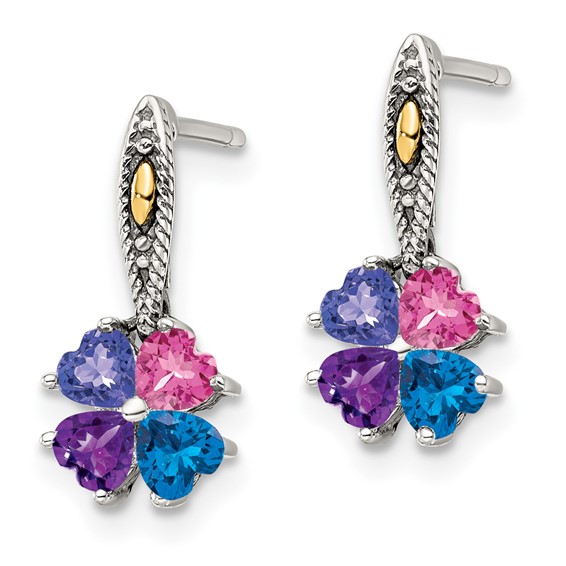 Sterling Silver and 14k Birthstone Mother's Earring Mounting