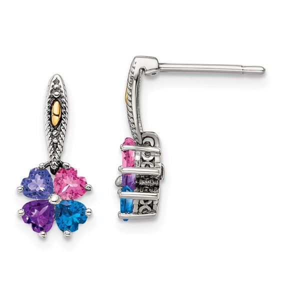 Sterling Silver and 14k Birthstone Mother's Earring Mounting