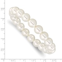 Majestik 10-11mm White Imitation Shell Pearl Stretch Bracelet view 3