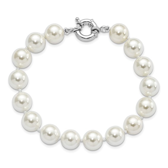 Sterling Silver Majestik Imitation Shell Pearl Bracelets
